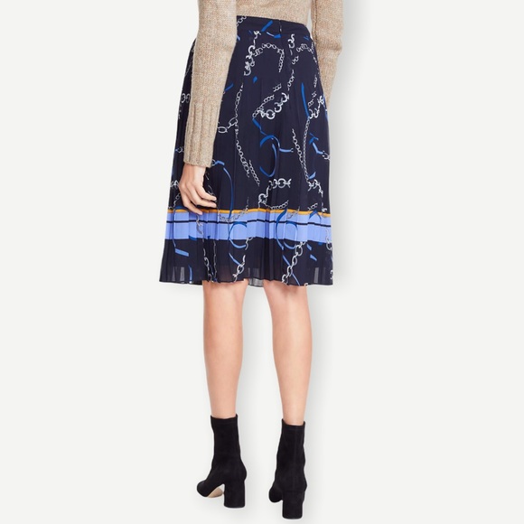 ANN TAYLOR Ribbon Chain Pleated Skirt - Picture 4 of 12